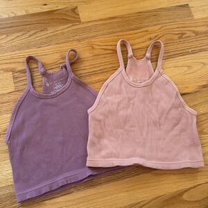 SET OF 2 Free People Movement Happiness Runs Crop  - XS/S